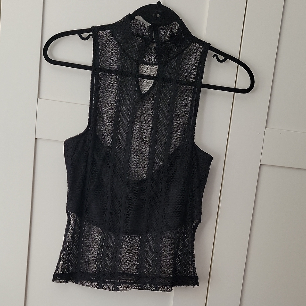 ❄️3/$30 Dynamite Black Sheer Lace Blouse